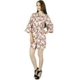 thumbnail image 3 of Bimba Women Short Cotton Robe Floral Print Getting Ready Bridesmaid Robes- White, 3 of 5