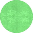 thumbnail image 1 of Ahgly Company Indoor Round Abstract Emerald Green Modern Area Rugs, 4' Round, 1 of 4