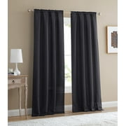 Mainstays Bennett Textured Curtain, Black 84 inch, Set of (2)
