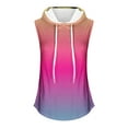 thumbnail image 3 of 2024 Summer Women's Sleeveless Hoodies Lightweight Oversized Hooded Sweatshirt for Women Tank Tops T-Shirt Gradient, 3 of 3