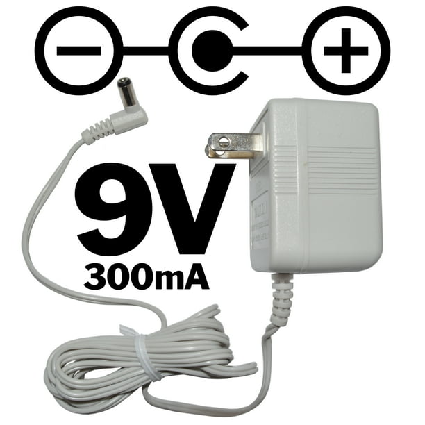 9 Volt DC, 300mA Power Adapter with 5.5mm Barrel Jack (Center Positive