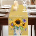 thumbnail image 3 of Table Runners 90 Inches Long Dress Scarves, Sunflower Farmhouse Coffee/Dining/Kitchen Table Runner for Living Room, Yellow Flowers Summer Botanical Farmhouse 13x90 Inch, 3 of 9