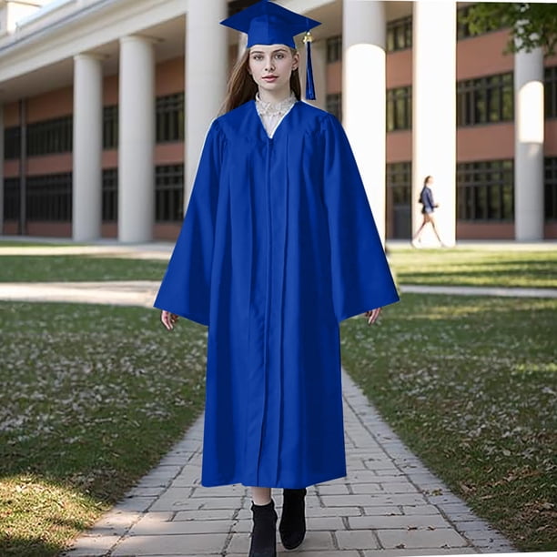 Lovskoo Women's Matte Graduation Gown Cap Tassel Set 2024 for College High  School Graduates Blue - Walmart Business Supplies