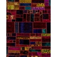 thumbnail image 1 of Ahgly Company Indoor Rectangle Abstract Red Brown Patchwork Area Rugs, 3' x 5', 1 of 6