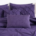 thumbnail image 4 of Chezmoi Collection 10-Piece Bed in a Bag Comforter Set, Pintuck Design, All Season Soft Microfiber Bedding with Sheets, Pillow Shams & Decorative Pillow, Dark Purple, Queen, 4 of 9