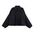 thumbnail image 2 of Stamzod Jackets for Women Casual Collared Long Sleeve Suede Jacket Women Fall Winter Textured Coats Black XL, 2 of 9