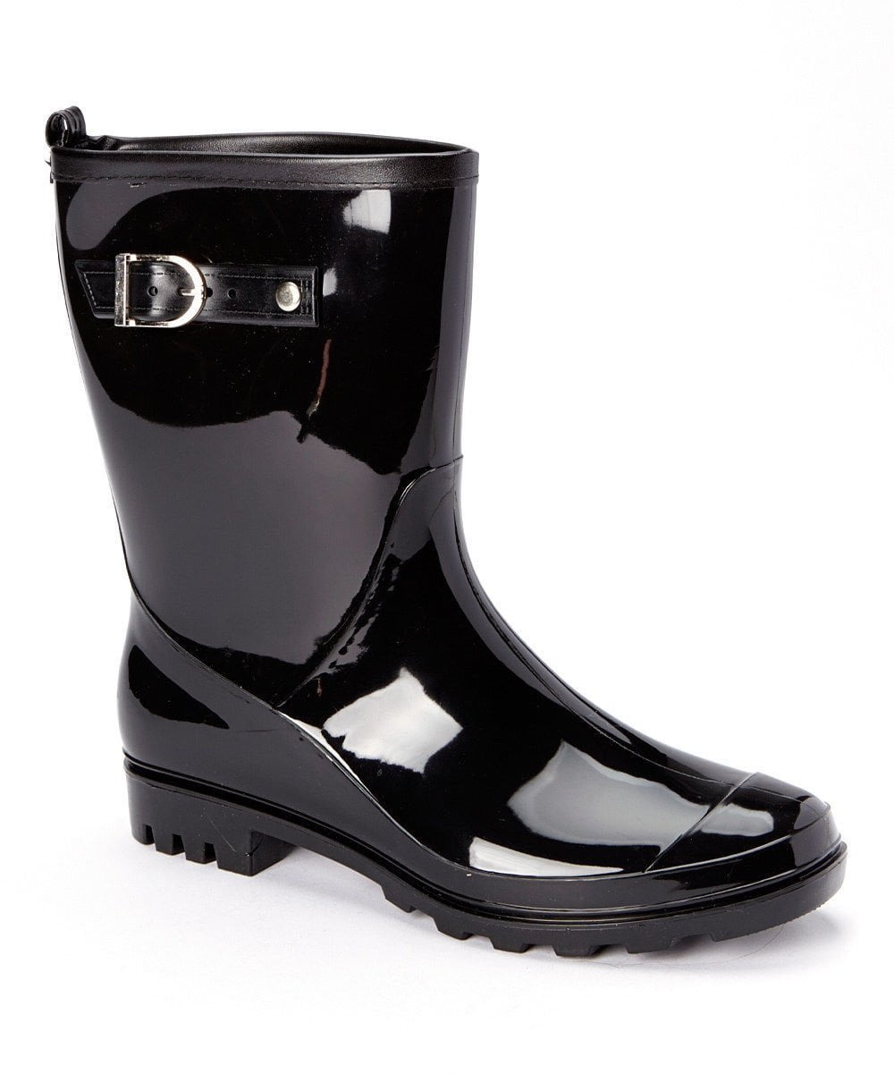 SkaDoo BRAND NEW STYLE Ladies Black Shiny Rain Boots