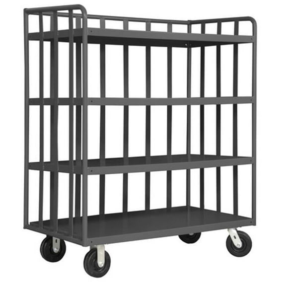 Durham OPT-7224-95 14 Gauge Steel Open Portable Shelf Truck with 4 Shelves - 72 x 24 x 58 in.