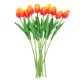 thumbnail image 2 of Tulipanes De Poliuretano 10 piezas ramo artificial Mini simulación tulipán decoración de boda (amarillo + rojo) Wdftyju Libre de BPA, 2 of 7