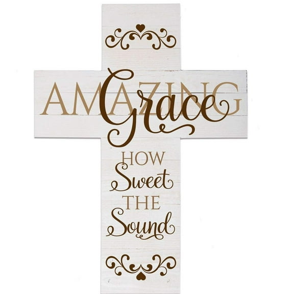 Amazing Grace How Sweet The Sound Large Wall Cross 14"x19"