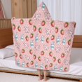 thumbnail image 5 of Pink Cow Milk Strawberry Pattern Hooded Bath Towel，60"x35" for Ages 3 To 12 Kids, Quick Dry Lightweight Soft Microfiber Hood Beach Towel Cover Up for Kids, 5 of 7