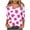 Hot Pink#01, variant on JTZGDY Dressy Tops for Women Lightweight Summer 3/4 Length Sleeve Color Block Printed V Neck Graphic T-Shirts Loose Business Work Basic Tunic Tee Blouses Blue#01 L