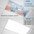 thumbnail image 4 of 2 Pack Summer Ocean Fluorescent Light Covers for Ceiling Lights Nautical Sea Orange Blue Starfish Corals Blue Wood Grain Magnetic Ceiling Light Covers Overhead Light Filters for Office Classroom Home, 4 of 9