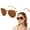 Brown, variant on Polarized UV400 Sunglasses for Men Women, Transparent Tortoise Frame Amber Lenses Category 2 TAC Sunglasses