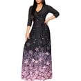 thumbnail image 2 of Plus Size Maxi Dress for Women Casual Summer Sundress V-Neck 3/4 Sleeve Summer Casual Sleeveless Vacation Party Long Maxi Dresses Cute Floral Wedding Guest Dress Premium Elegant Vestidos, 2 of 6
