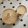 thumbnail image 4 of Round Coffee Table Set of 2, 2-Piece Modern Nesting Coffee Tables with Metal Legs, 2 Tier End Side Tables for Bedroom Office Balcony Yard, Easy Assembly, Natural, 4 of 7