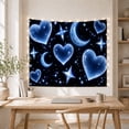 thumbnail image 5 of Glowing Hearts and Crescent Moons on Starry Night Sky, Ethereal Romantic Fantasy for Space Lovers, Celestial Wall Art, Housewarming Gift Tapestry Wall Hanging for Bedroom, Living Room and Dorm, 5 of 7