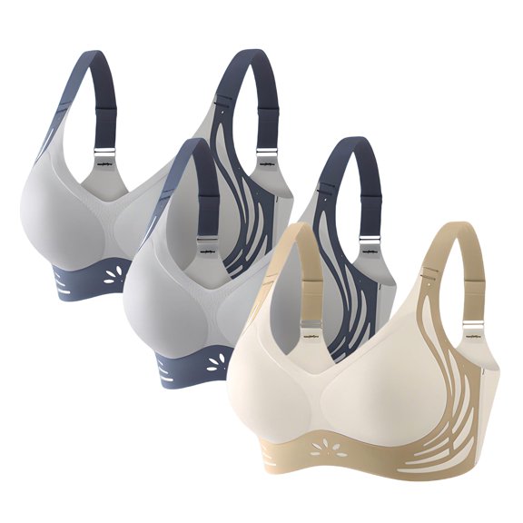 VISALY Sports Bras Wireless Bras Seamless Bras for Women No Underwire Supportive Push Up Bras Plus Size Bras Everyday Bras Comfortable Bra Full Coverage Bras Breathable Bras Soft Bras Aa L
