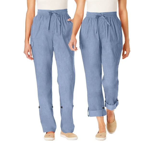 BEFOKA Pantalons pour Femmes Grande Taille, Pantalons d'Été en Liquidation pour Femmes, Pantalons pour Femmes avec Poches Pantalons Amples Décontractés Habillés Légers Pantalons Cargo Amples pour Dames pour la Randonnée