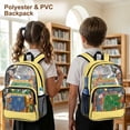 thumbnail image 4 of COEQINE Clear Backpack for School Multi-Pocket Bookbag PVC Polyester See Through Book Bag with Padded Shoulder Straps, Heavy Duty Work Bag Transparent Daypack, Dachshund Floral Yellow, 4 of 7