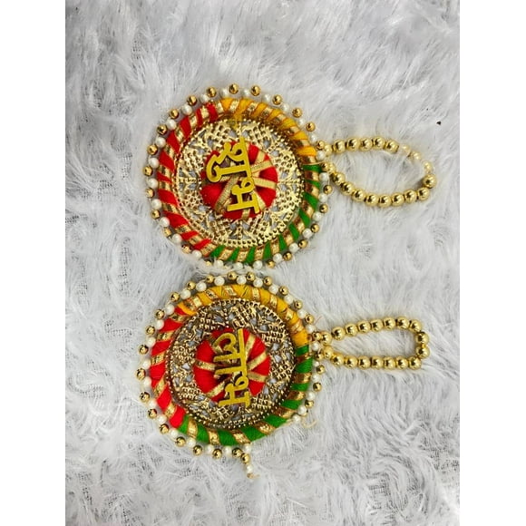 Dv Trading Traditional Subh Labh Wall Hanging Diwali Decoration Wall Décor Handicraft Multi Color Wall Hanging For Pooja, Housewarming, Wedding And Engagement, Office, Home Entranc
