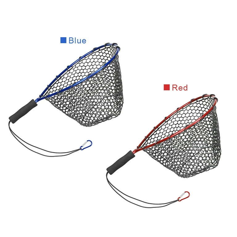 Fishing Net Retractable Folding Fishing Brail Blue Soft Rubber Landing Net  Eva Handle Fishing Nets Tools Fish Nets Accessories - AliExpress