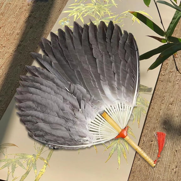 Segolike Ancient Chinese Zhuge Liang Feather Fan Feather Handheld Fan Decorative Portable Versatile Men Kongming Feather Fan for A
