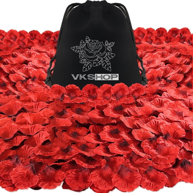 Pétalos de Rosa Artificial VKshop Paquete de 4500 Piezas Rojo Oscuro