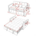 thumbnail image 7 of 55.5" Pull Out Sofa Bed, Modern Sleep 2 Seater Loveseats Sofa Couch with Side Pockets, Velvet Sleeper Bed Couch with Adjsutable Backrest and Lumbar Pillows for Apartment Office Living Room, Beige, 7 of 7