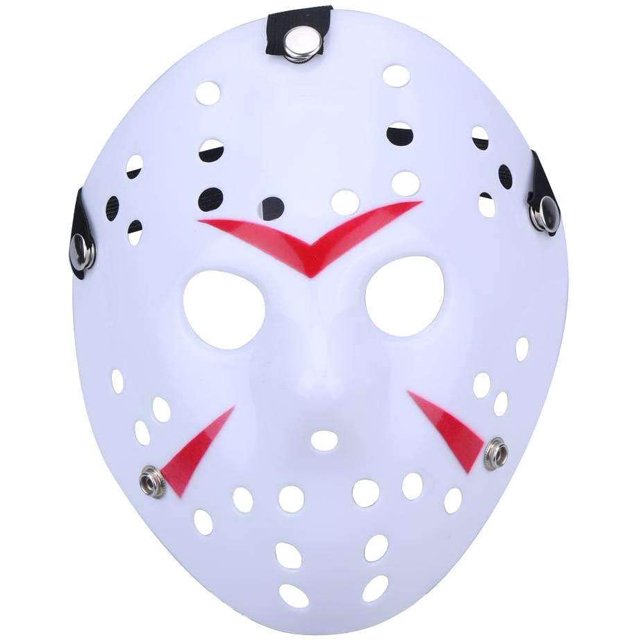 Máscara de hockey para disfraz de Halloween de terror, accesorios de cosplay para fiesta (blanca)