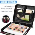 thumbnail image 5 of Zipper Binder with Shoulder Strap 2 inch 3 Ring Waterproof File Folder Organizer Bag 500 Sheet White and Crimson Roses Pattern, 5 of 8