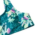 thumbnail image 4 of URMAGIC Child Big Girls 3PCS Hawaii Leaf Swimsuits Flounce Crop Bikini Set with Cover Up Beach Skirt, 4 of 5
