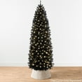 thumbnail image 3 of Best Choice Products 4.5ft Pre-Lit Black Artificial Christmas Tree, Holiday Pencil Tree w/ 100 Incandescent Lights, Base, 3 of 8