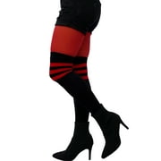 Red Opaque Full Footed Tights, Pantyhose for Women