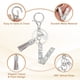 thumbnail image 3 of Llave de letra inicial Uxcell con borlas y perlas, llavero de letra V brillante con strass y anillo para llaves, bolso, carteras, llaves de coche, taza, plata, 3 of 7