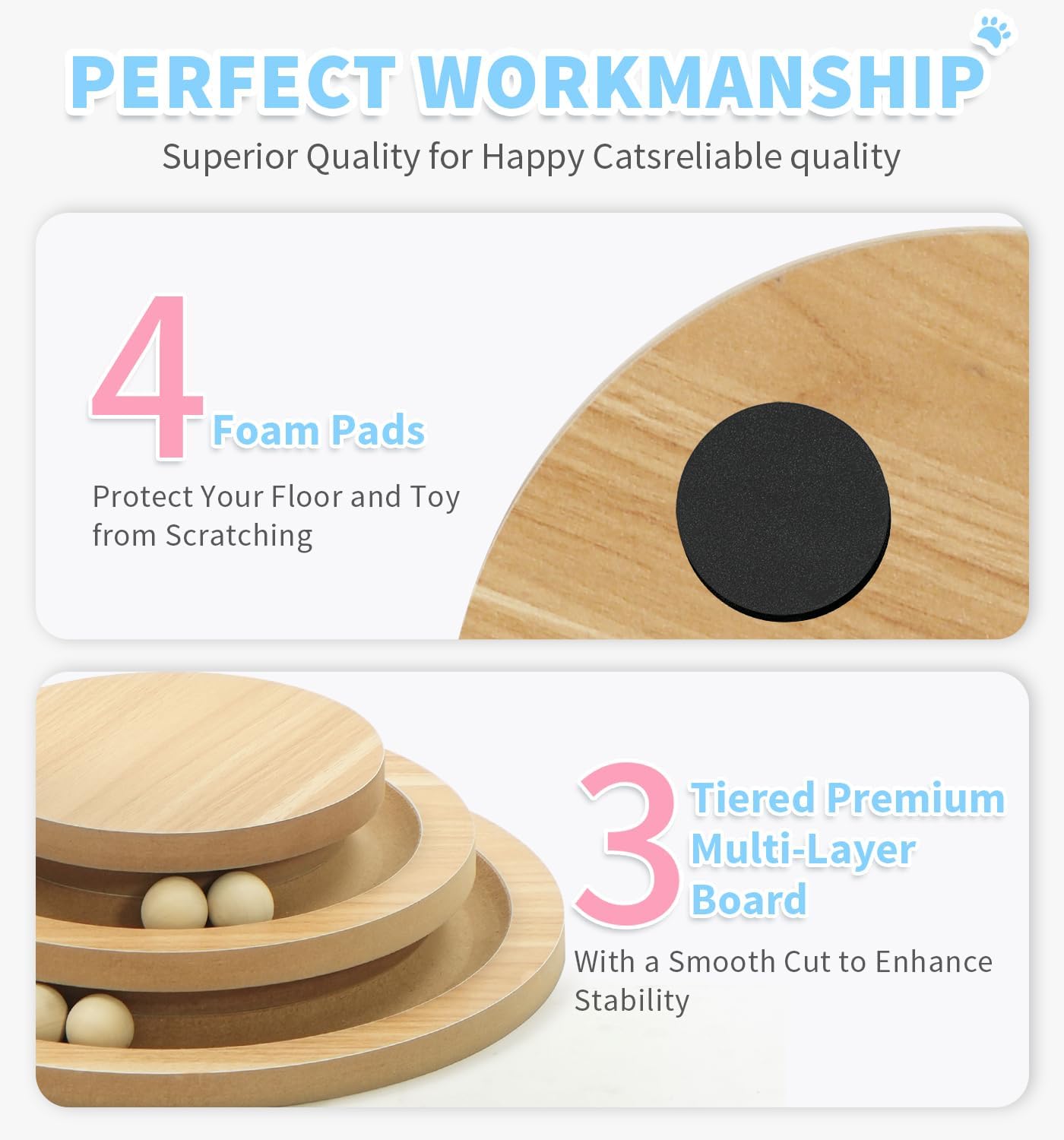 s 32 Inch Tall  Scratching Post with Interactive Ball Track and Sisal Rope for Indoor Cats