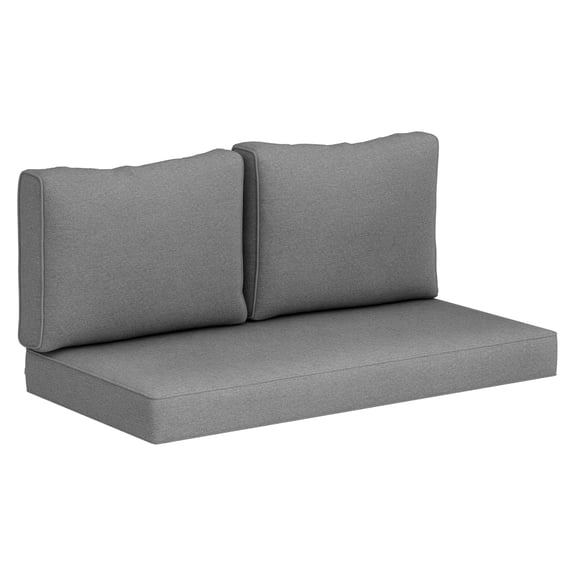 2 Seat Patio Cushions 46x26x5, Outdoor Loveseat Cushions Set, Fade Resistant Replacement Cushions for Furniture, Couch, Bench, Swing - Gray