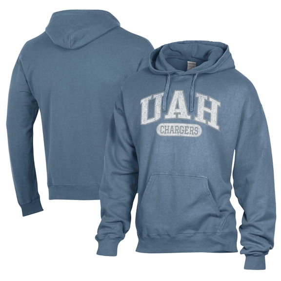 Men's Comfort Wash  Blue UAH Chargers Lightweight Fleece Pullover Hoodie