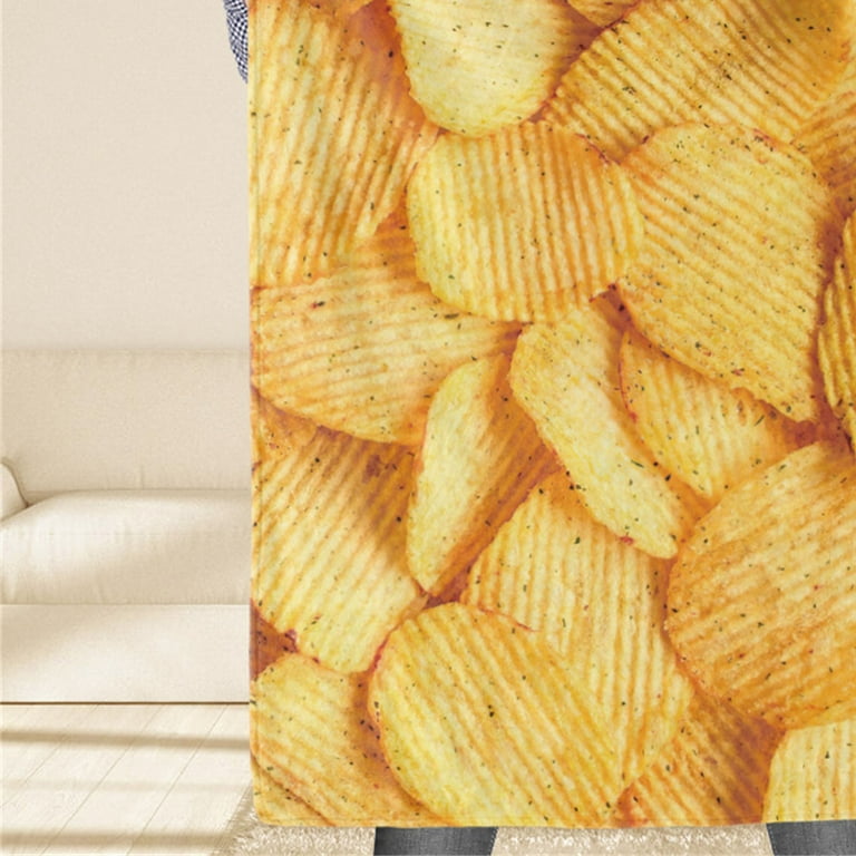 Chip Pattern Blanket Food Printing Vivid Colorfast Soft Breathable Sleeping Blanket for Cafe 47.2 X 59.1in Walmart