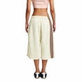 thumbnail image 3 of Women’s Side Stripe Elastic Waist Long Bermuda Sweat Shorts Loose Wide Leg Mid‑Calf Cropped Capri Shorts Casual Streetwear L, 3 of 4