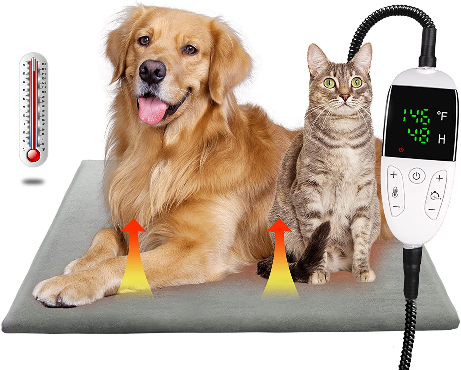 Tianlaimei Pet Heating Pad for Dogs Cats, Electric Heating Mat, Puppies Heated Bed, 6 Adjustable Temperature Mode with Timer