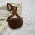 thumbnail image 2 of Bolsa De Pecho Bolso de pecho retro Moda PU Riñonera Versátil Color sólido Bolso de compras escolares, 2 of 8