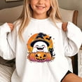 thumbnail image 5 of Enjoytime Halloween Crewneck Sweatshirt Ghost Pumpkin Graphic Long Sleeve Pullover Top Cute Fall Fashion Kids Clothes Girls, 5 of 7