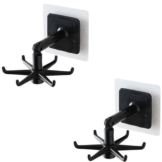 Gancho de pared para soporte de utensilios, paquete de 2 ganchos autoadhesivos para estante de utensilios Gancho plegable giratorio 360 debajo del gabinete Colgador de utensilios Organizador de utensilios de cocina Spa XianweiShao 1327533276665