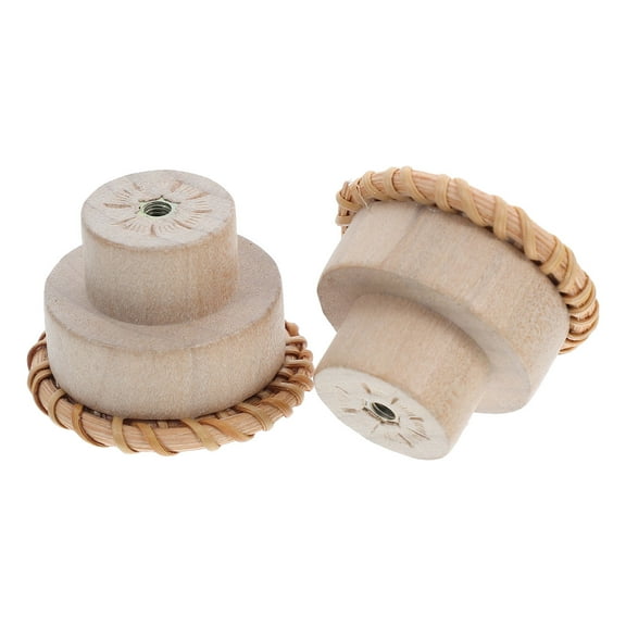 HONMEET 2-Pack Farmhouse Wood Cabinet Knobs for Closet Wardrobe Drawer Handles Rustic Home Decor