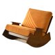 thumbnail image 5 of Mecedora Sofá Salón Sofá Silla de Lectura Muebles Informales Elegantes Sillón Sofá Perezoso para Dormitorio Hogar Sala de Estar Al Aire Libre Pana Naranja, 5 of 8