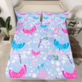 thumbnail image 2 of Manfei Cute Flower Daisy Full Size Sheets,Pink Blue Butterfly Bed Sheets,Rustic Plant Sheet Sets For Kids,Breathable Home Decor,4 Pieces, 2 of 7