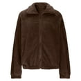 thumbnail image 5 of Dxzfnsa Women's Cropped Fleece Jackets Winter Warm Button Down Fuzzy Zipper Up Coats Casual Solid Color Outerwear with Pockets, 5 of 9