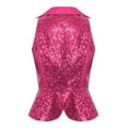 thumbnail image 2 of Hansber Womens Sequin Vest Sparkle Glitter Concert Party Dressy Waistcoat Disco Dance Shiny Jacket Top Hot Pink 3XL, 2 of 6