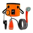 thumbnail image 3 of figatia Portable Shower Camp Shower Pump Convenient Outdoor Shower USB with Bucket Camping Shower for Backpacking Camping Car Washing Orange, 3 of 8